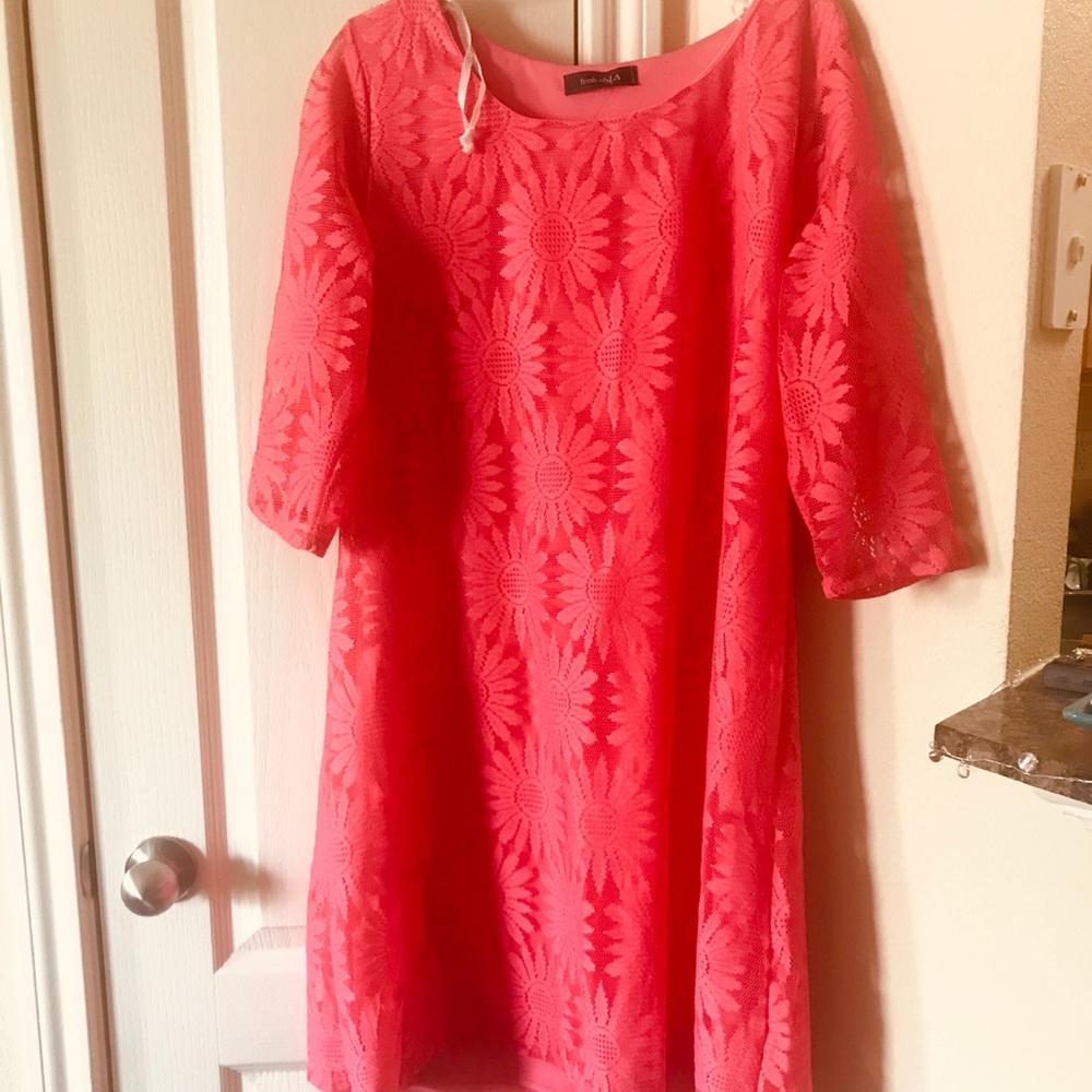 Fresh of LA lace floral patterned dress